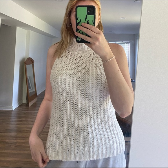 White sleeveless sweater vest - Picture 6 of 7